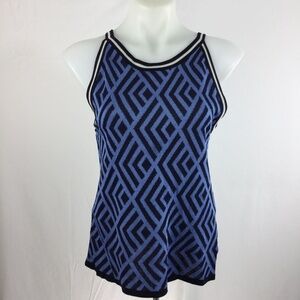 Eliza J Womens Sleeveless Tank Top Blue Geometric